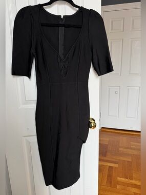 Slicky black midi dress, size M